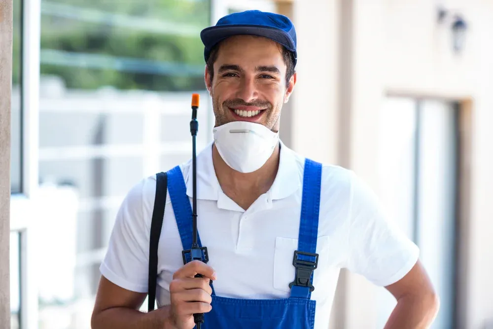 Pest control professional ready for a local service call